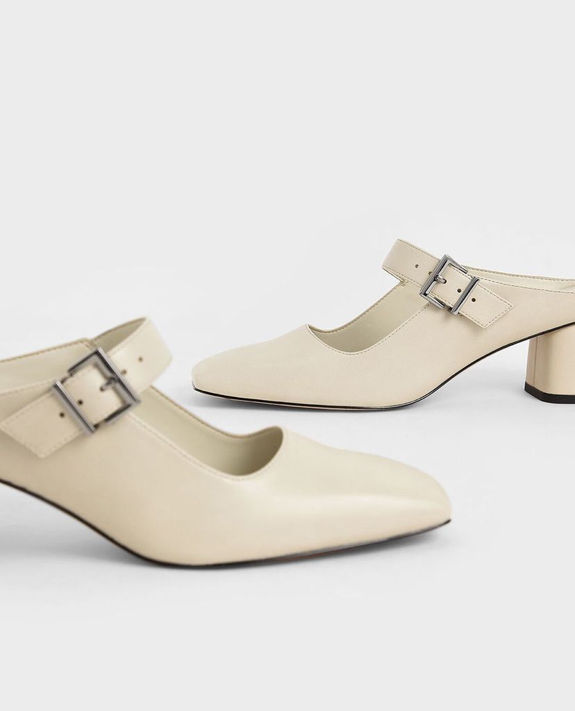 CHARLES & KEITH - Giày cao gót mũi vuông Mary Jane Block