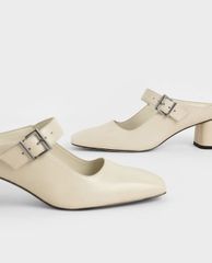 CHARLES & KEITH - Giày cao gót mũi vuông Mary Jane Block