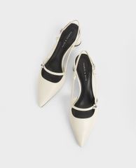 CHARLES & KEITH - Giày cao gót Houndstooth Flower Embellished