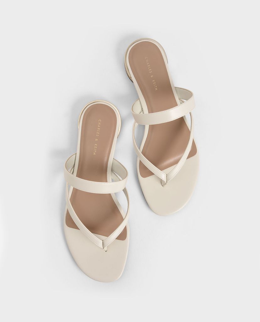 CHARLES & KEITH - Giày sandal nữ xỏ ngón phối quai ngang Open Toe Thong