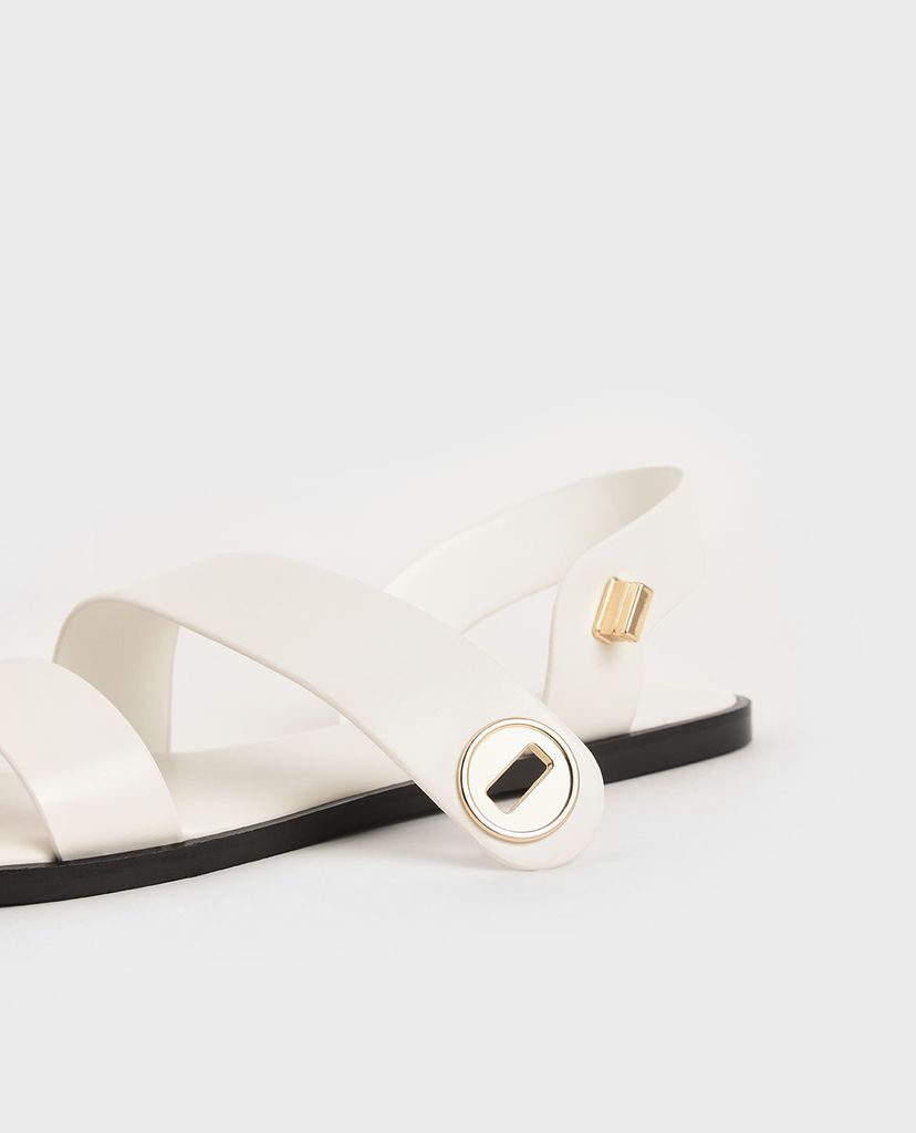 CHARLES & KEITH - Giày sandal nữ quai ngang chéo thời trang