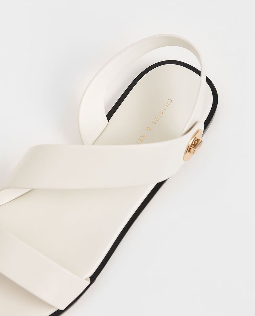 CHARLES & KEITH - Giày sandal nữ quai ngang chéo thời trang