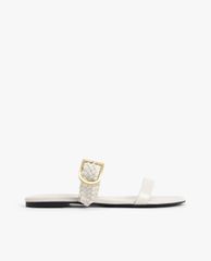 CHARLES & KEITH - Giày sandals nữ quai ngang bản vừa thời trang