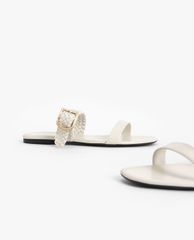 CHARLES & KEITH - Giày sandals nữ quai ngang bản vừa thời trang