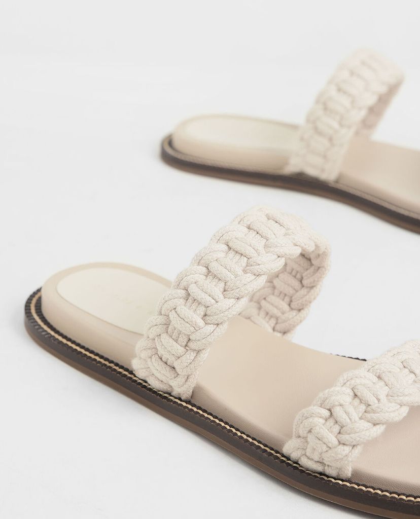 CHARLES & KEITH - Giày sandal nữ quai ngang Rope Slide