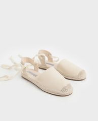CHARLES & KEITH - Giày sandals nữ mũi tròn Tie Around Espadrille