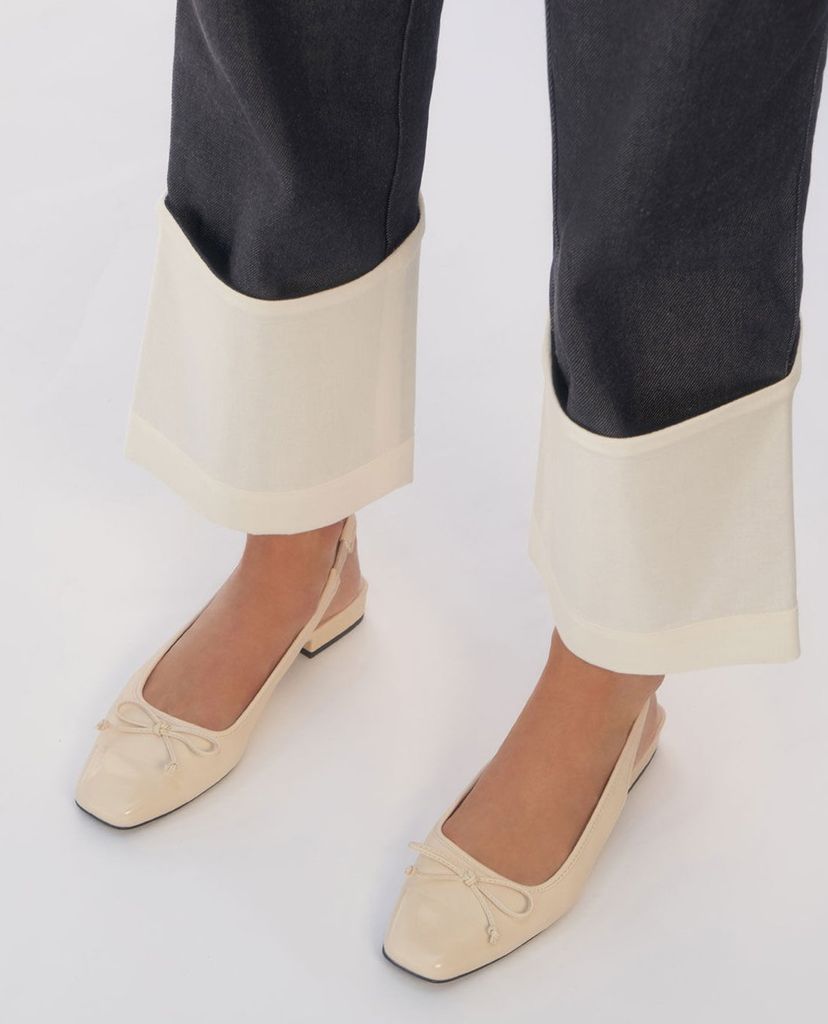 CHARLES & KEITH - Giày búp bê nữ mũi vuông Bow Slingback