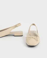 CHARLES & KEITH - Giày búp bê nữ mũi vuông Bow Slingback