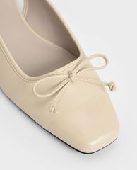 CHARLES & KEITH - Giày búp bê nữ mũi vuông Bow Slingback