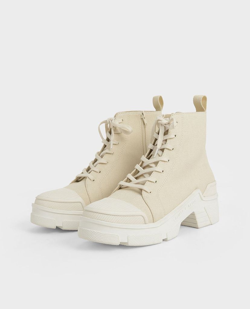 CHARLES & KEITH - Giày boots nữ thắt dây Lace Up Ankle