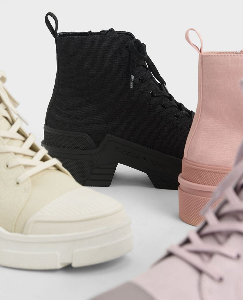 CHARLES & KEITH - Giày boots nữ thắt dây Lace Up Ankle