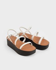 CHARLES & KEITH - Giày đế xuồng dây mảnh Strappy Flatform