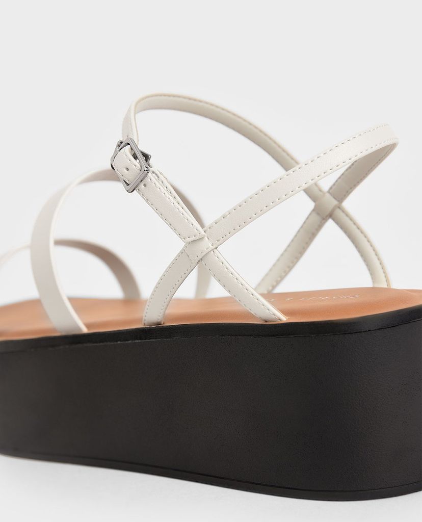 CHARLES & KEITH - Giày đế xuồng dây mảnh Strappy Flatform