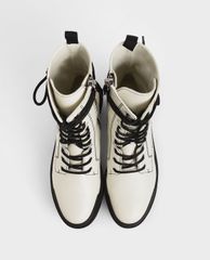 CHARLES & KEITH - Giày boots nữ thắt dây Combat Boots
