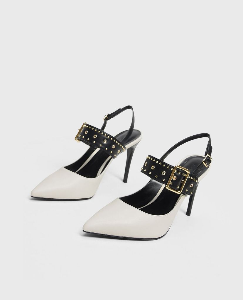 CHARLES & KEITH - Giày cao gót mũi nhọn đính hạt Studded
