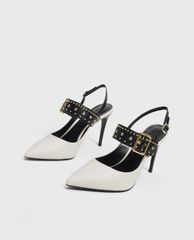 CHARLES & KEITH - Giày cao gót mũi nhọn đính hạt Studded