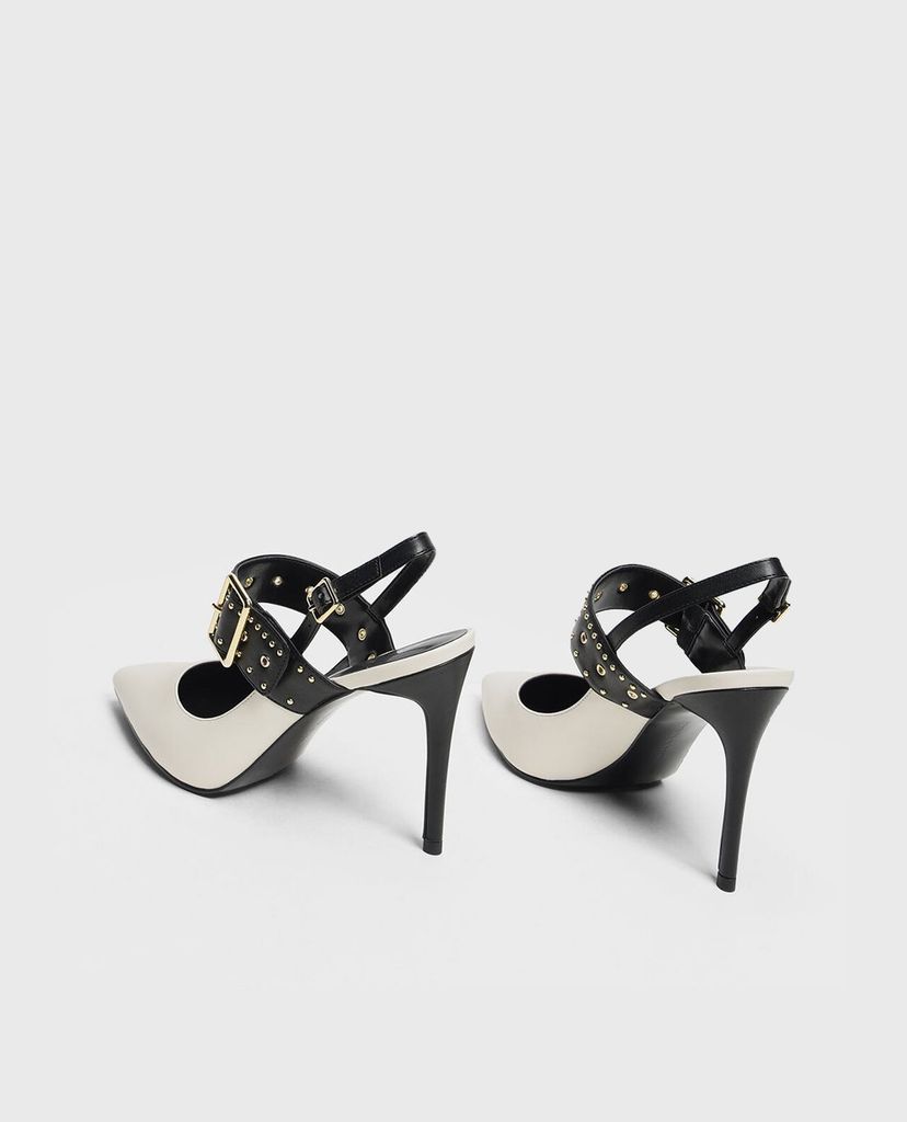 CHARLES & KEITH - Giày cao gót mũi nhọn đính hạt Studded