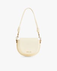 CHARLES & KEITH - Túi xách tay nữ Stitch Trim Saddle Bag