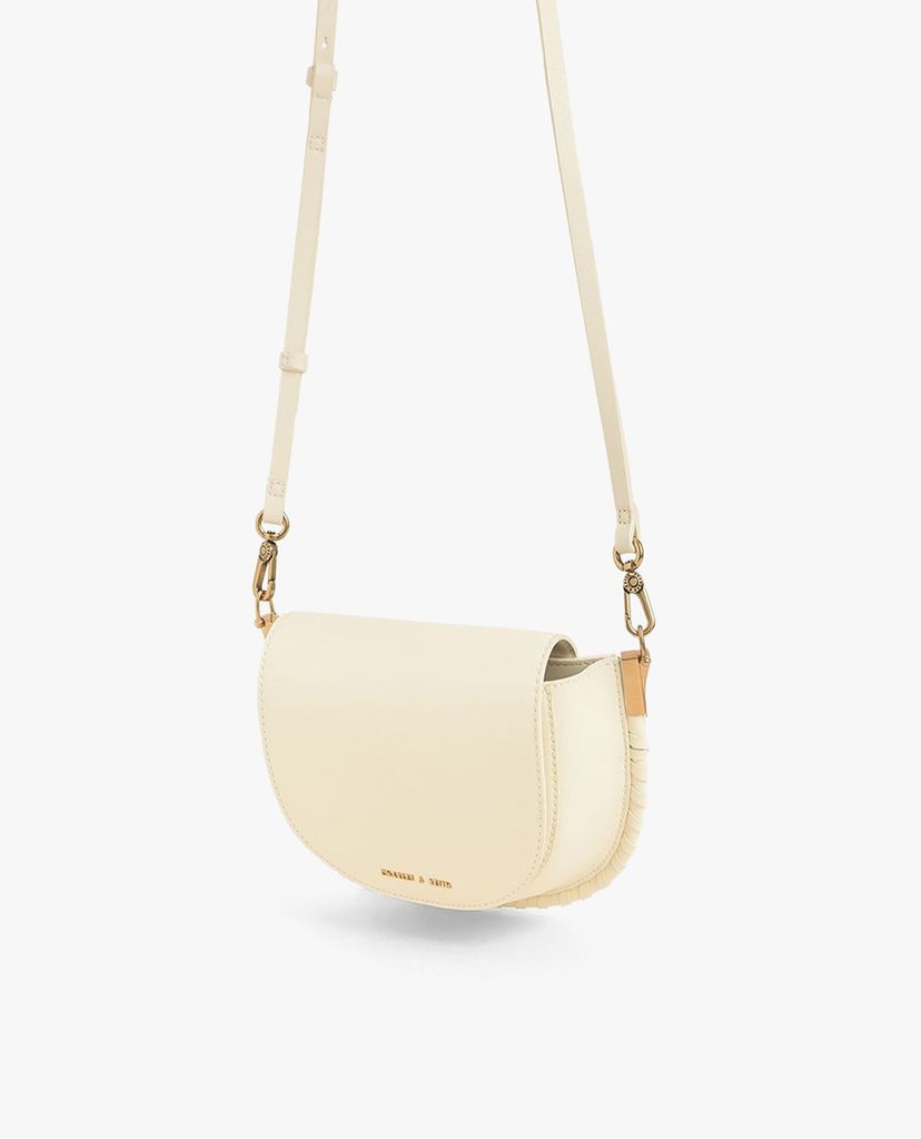 CHARLES & KEITH - Túi xách tay nữ Stitch Trim Saddle Bag