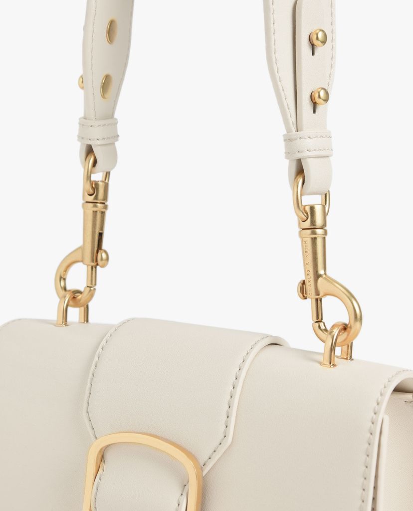 CHARLES & KEITH - Túi đeo chéo nữ chữ nhật Metallic Buckle