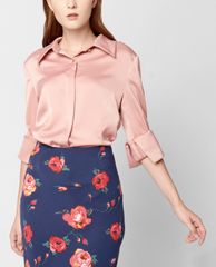 GIGI - Áo sơ mi nữ cổ bẻ tay dài Fitted Slit Cuff