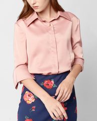 GIGI - Áo sơ mi nữ cổ bẻ tay dài Fitted Slit Cuff