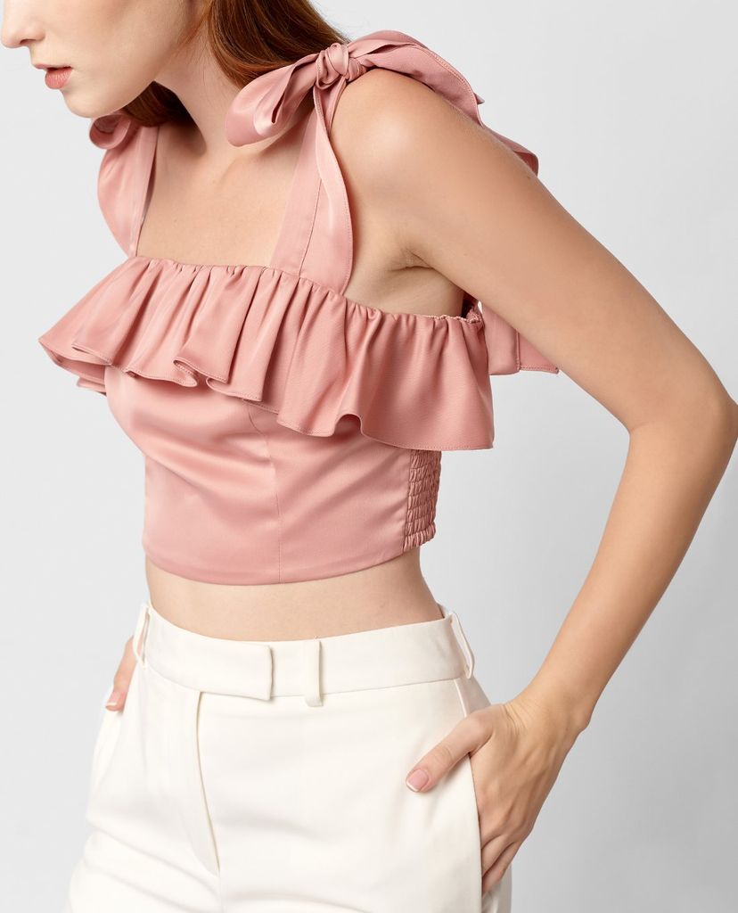 GIGI - Áo croptop nữ hai dây Ruffle Tie Camisole
