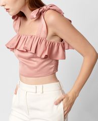 GIGI - Áo croptop nữ hai dây Ruffle Tie Camisole