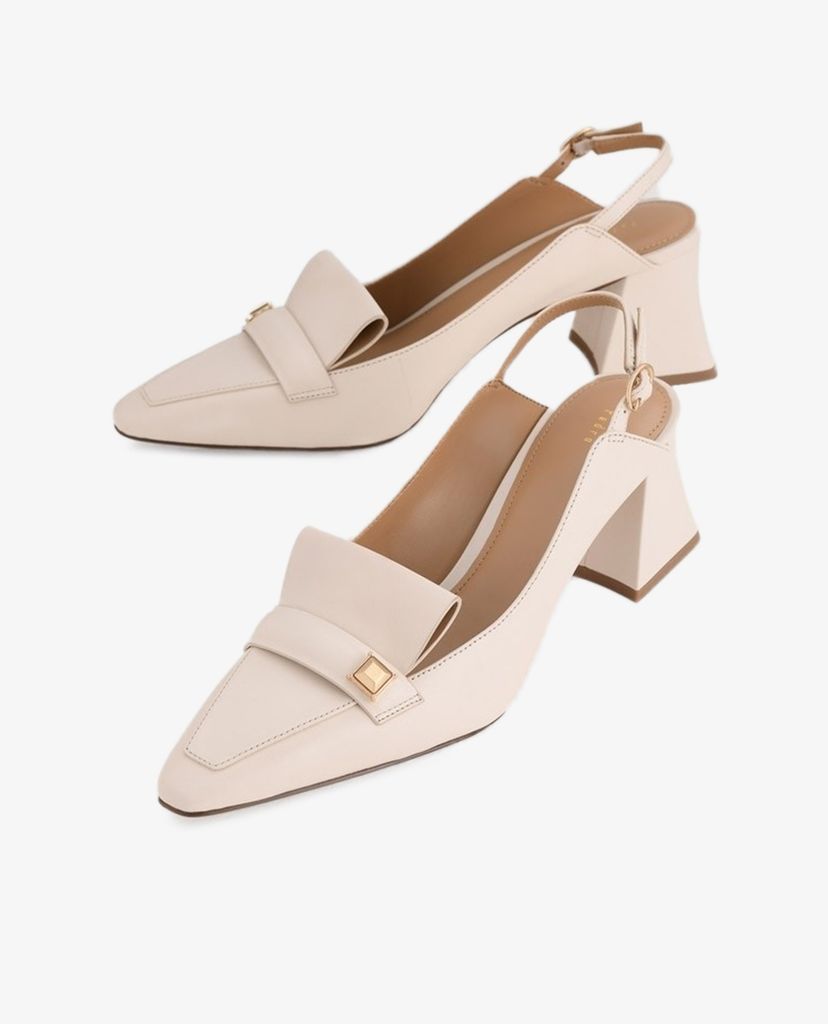 PEDRO - Giày cao gót mũi nhọn đế vuông Embellished Leather