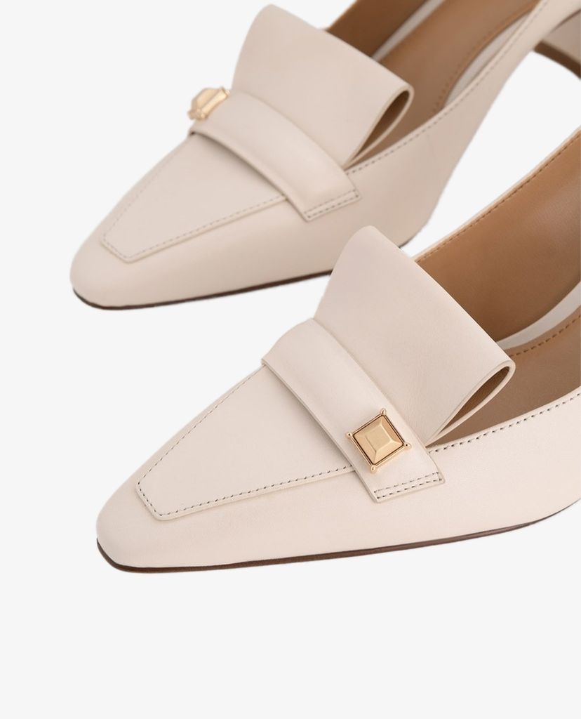 PEDRO - Giày cao gót mũi nhọn đế vuông Embellished Leather