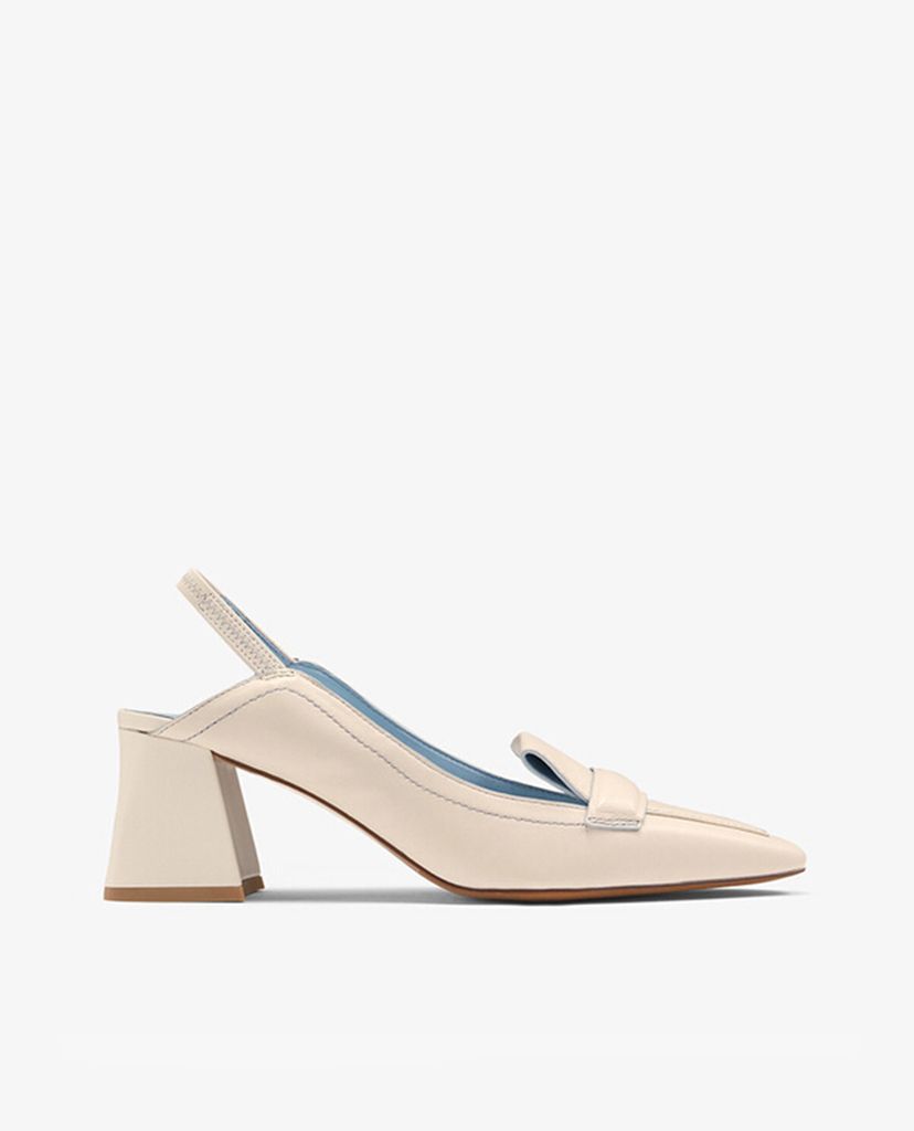 PEDRO - Giày cao gót mũi nhọn đế trụ Loafer Slingback
