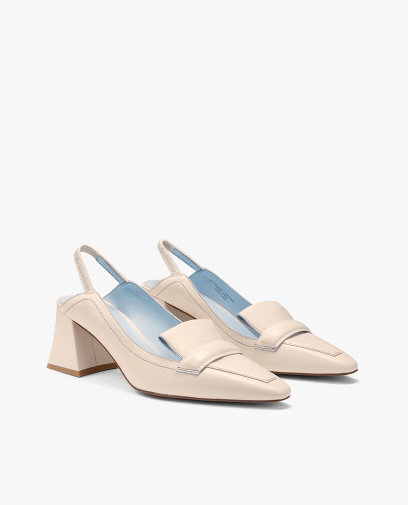 PEDRO - Giày cao gót mũi nhọn đế trụ Loafer Slingback