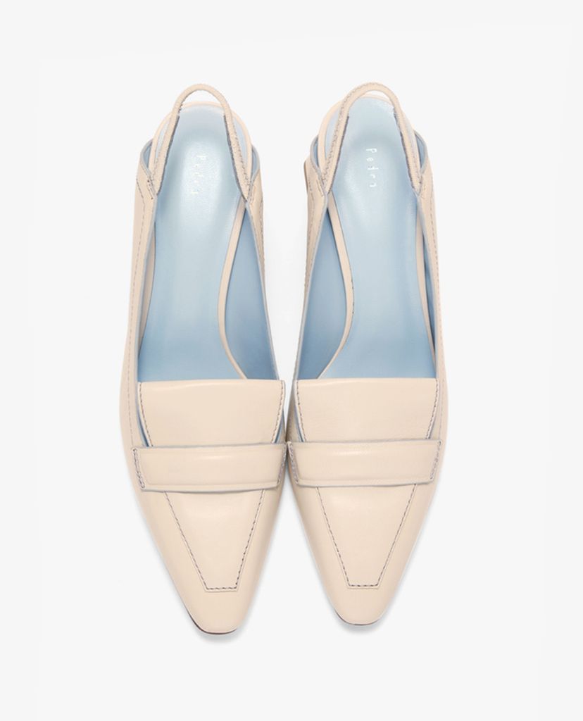 PEDRO - Giày cao gót mũi nhọn đế trụ Loafer Slingback