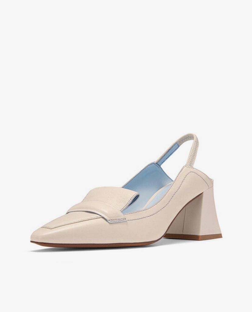 PEDRO - Giày cao gót mũi nhọn đế trụ Loafer Slingback