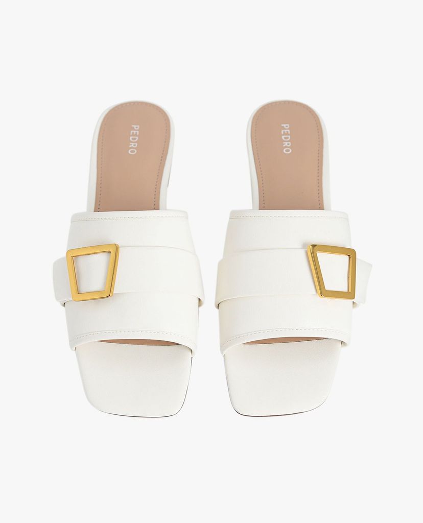 PEDRO - Giày sandals nữ quai ngang phối khóa thời trang