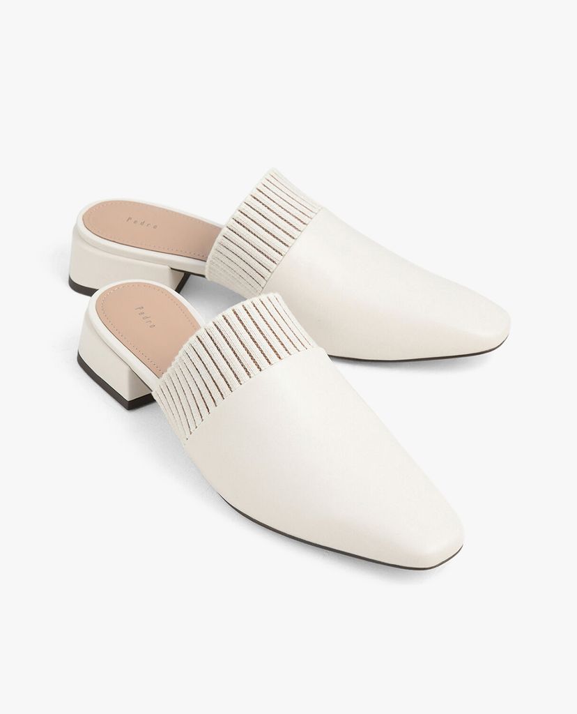 PEDRO - Giày mules nữ mũi nhọn Knitted Trimmed