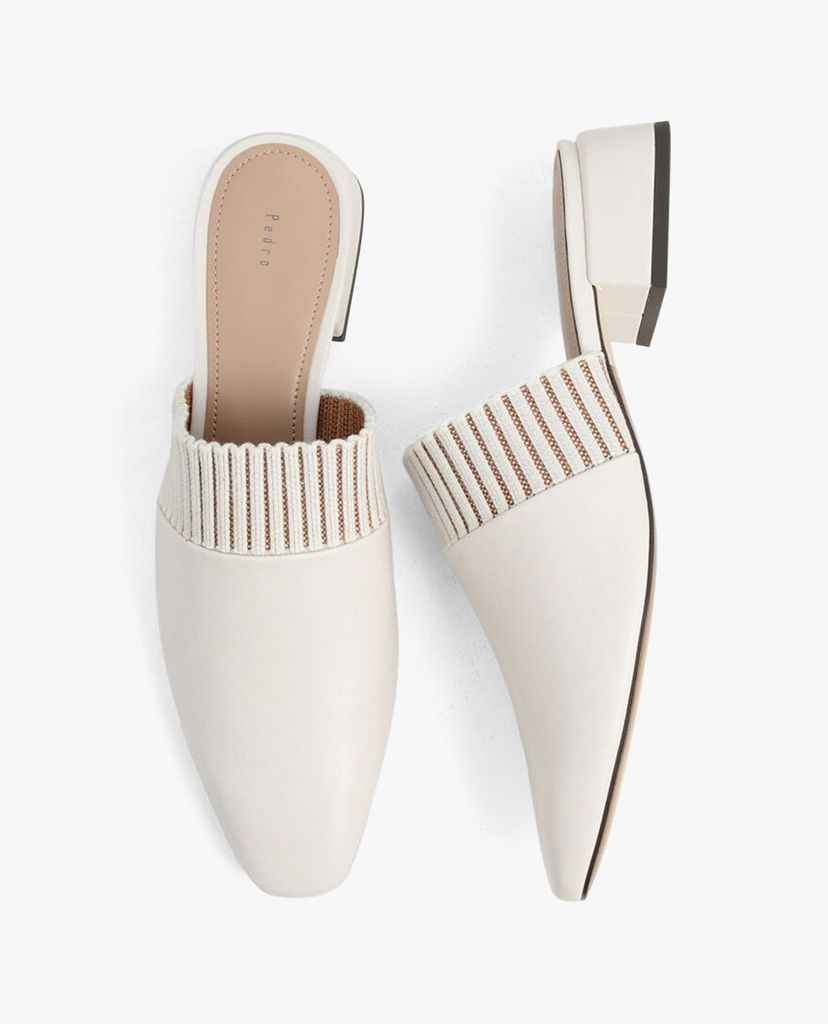 PEDRO - Giày mules nữ mũi nhọn Knitted Trimmed