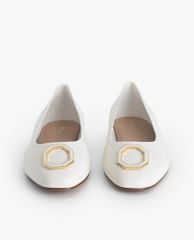 PEDRO - Giày đế bệt nữ mũi tròn Octagon Buckle Ballerina Leather