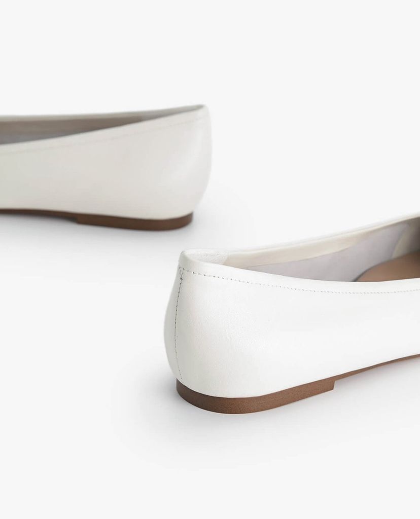 PEDRO - Giày đế bệt nữ mũi tròn Octagon Buckle Ballerina Leather