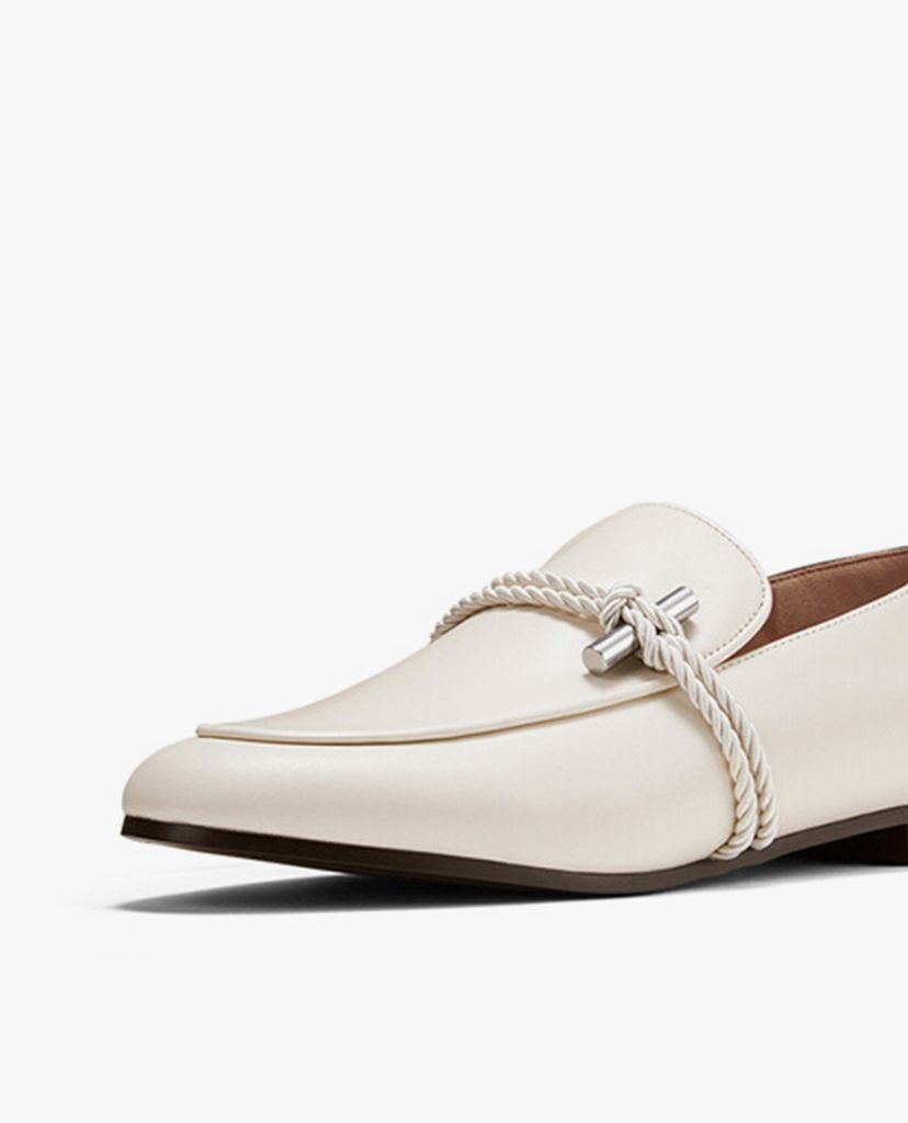 PEDRO - Giày đế bệt mũi nhọn phối dây Rope Detailed Leather Mules