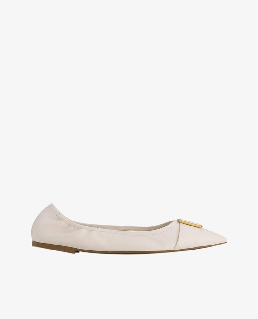 PEDRO - Giày đế bệt nữ mũi nhọn Gold Buckled