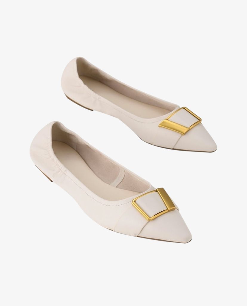 PEDRO - Giày đế bệt nữ mũi nhọn Gold Buckled