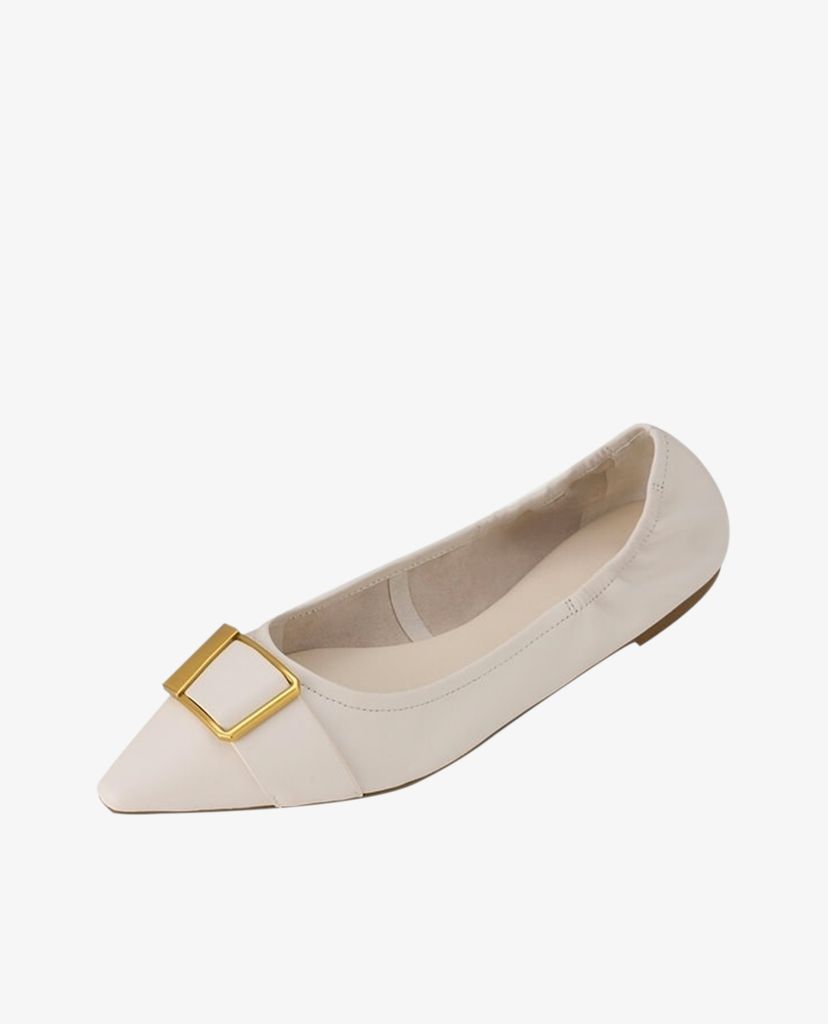 PEDRO - Giày đế bệt nữ mũi nhọn Gold Buckled