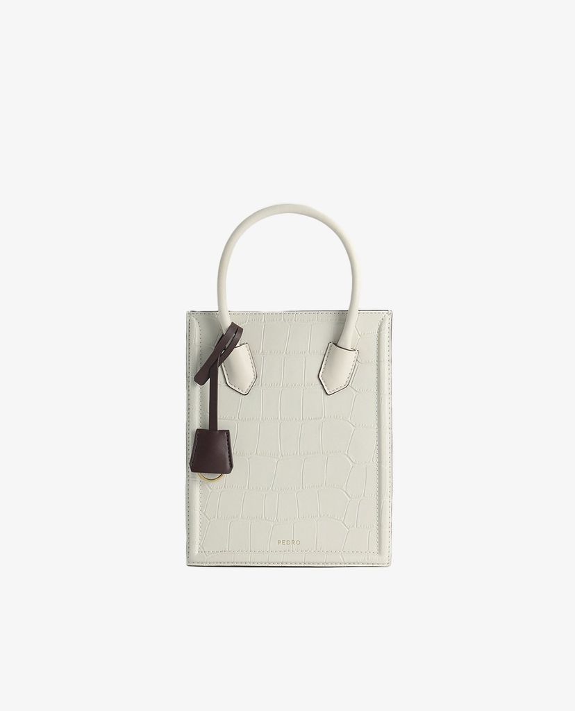 PEDRO - Túi xách tay nữ chữ nhật Croc Effect Leather