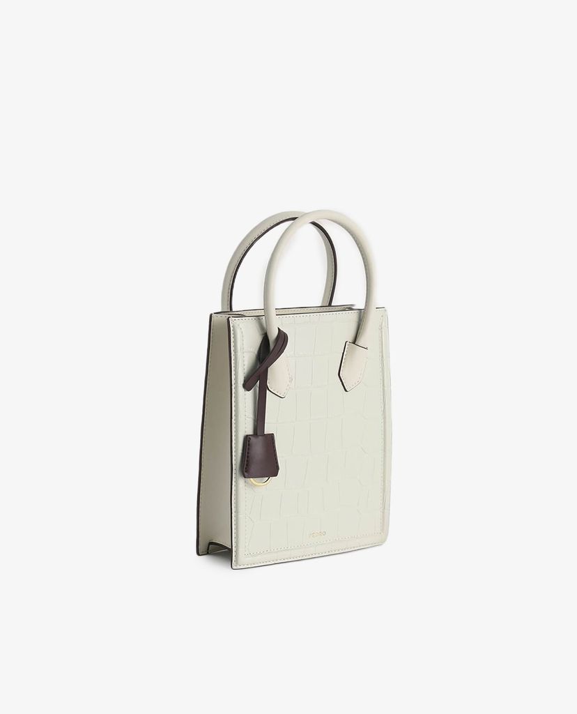 PEDRO - Túi xách tay nữ chữ nhật Croc Effect Leather