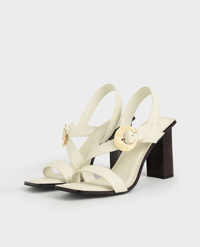 CHARLES & KEITH - Giày cao gót quai ngang Leather Hammered