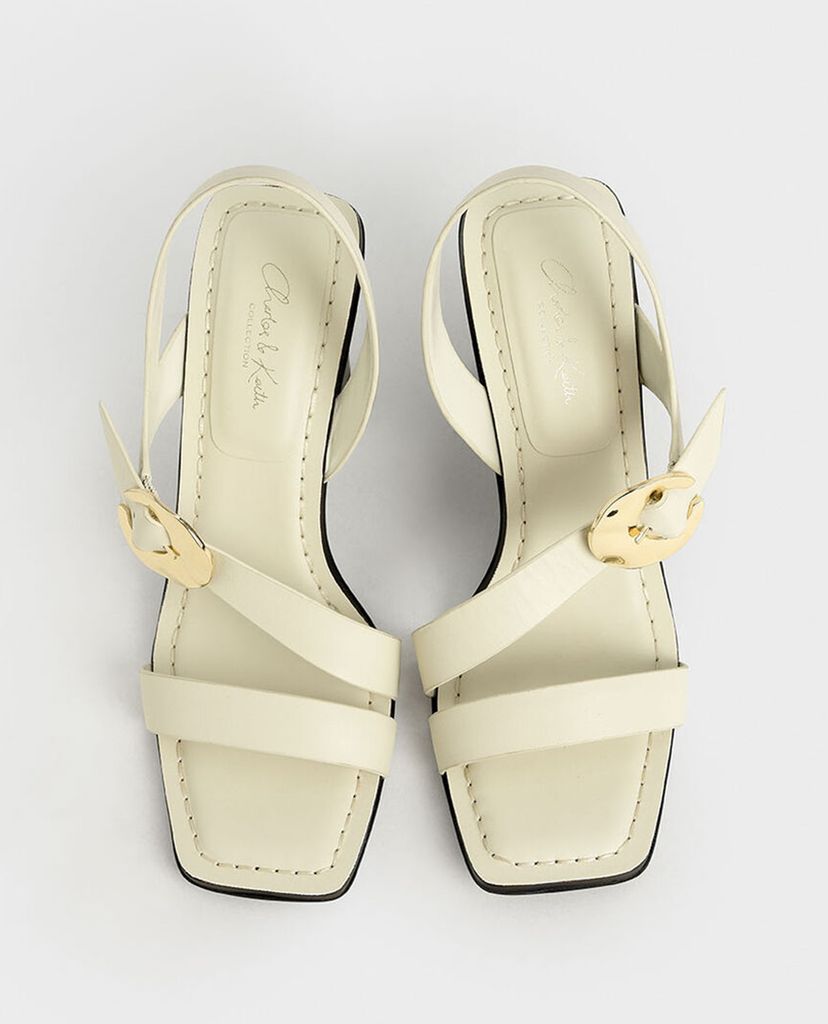 CHARLES & KEITH - Giày cao gót quai ngang Leather Hammered