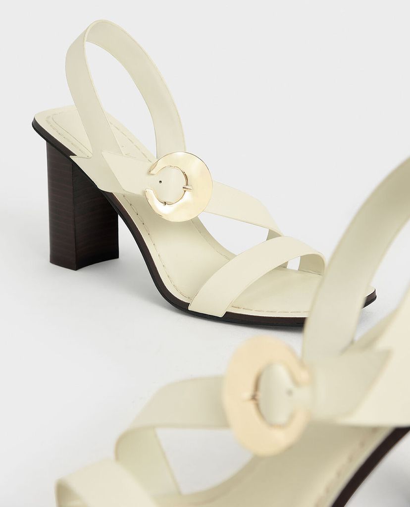 CHARLES & KEITH - Giày cao gót quai ngang Leather Hammered