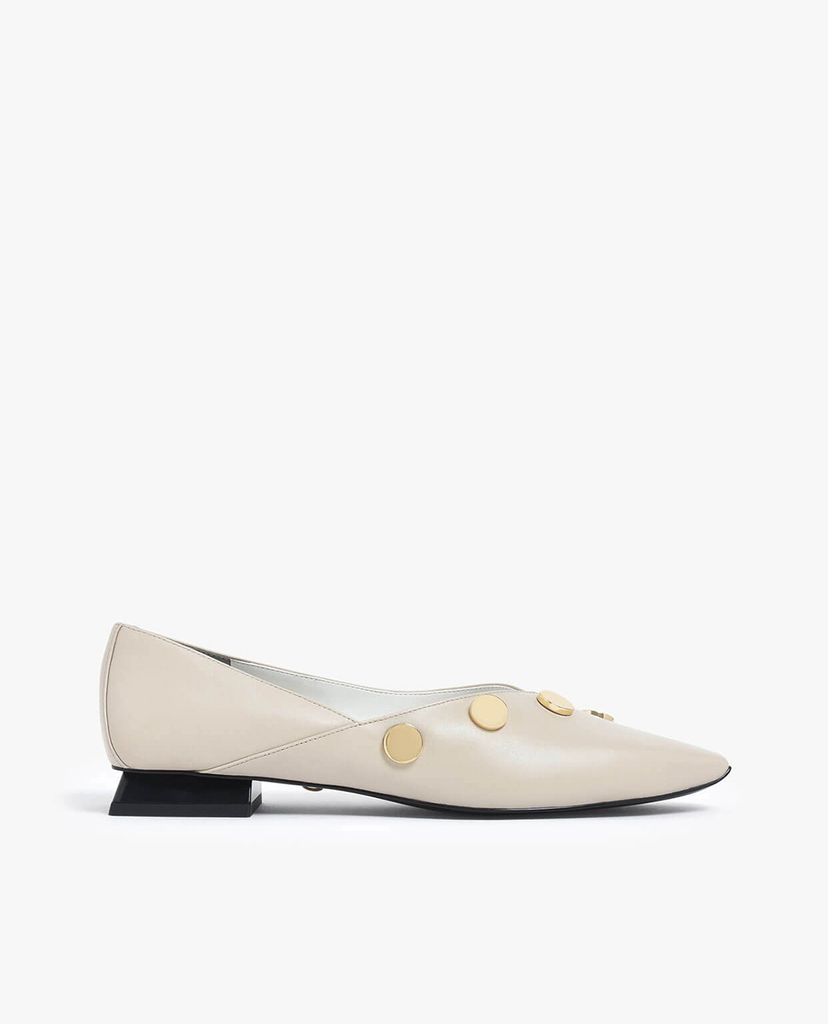 CHARLES & KEITH - Giày đế bệt Chrome Button Detail