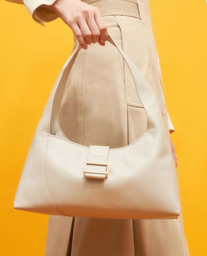 CHARLES & KEITH - Túi đeo vai nữ chữ nhật Leather Hobo